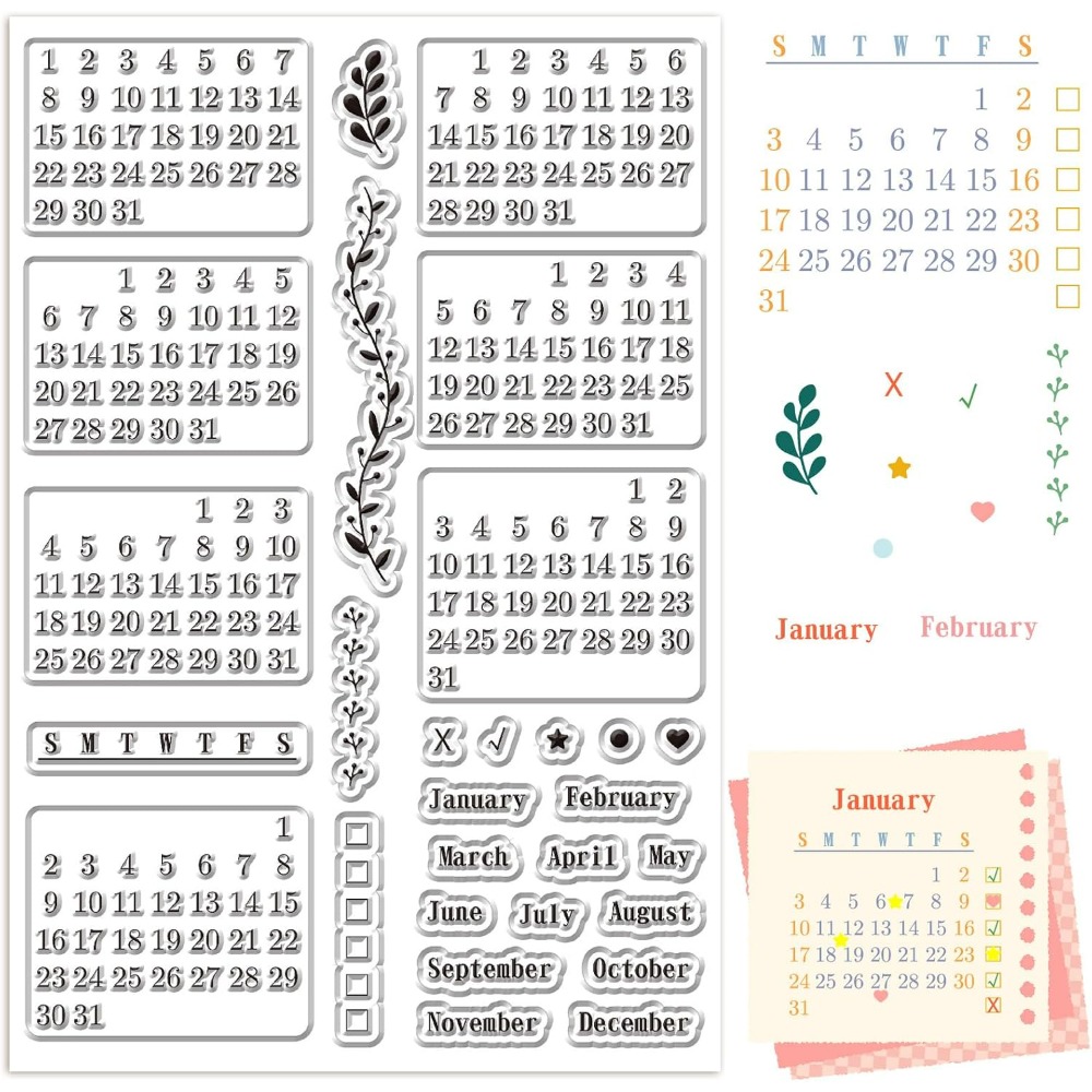 Calendar Clear Stamps Sheets R - огляд і ціна Rubber Date Stamp