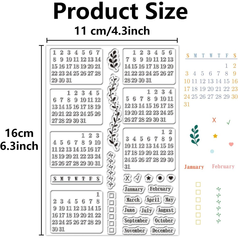 Calendar Clear Stamps Sheets R - огляд і ціна Rubber Date Stamp