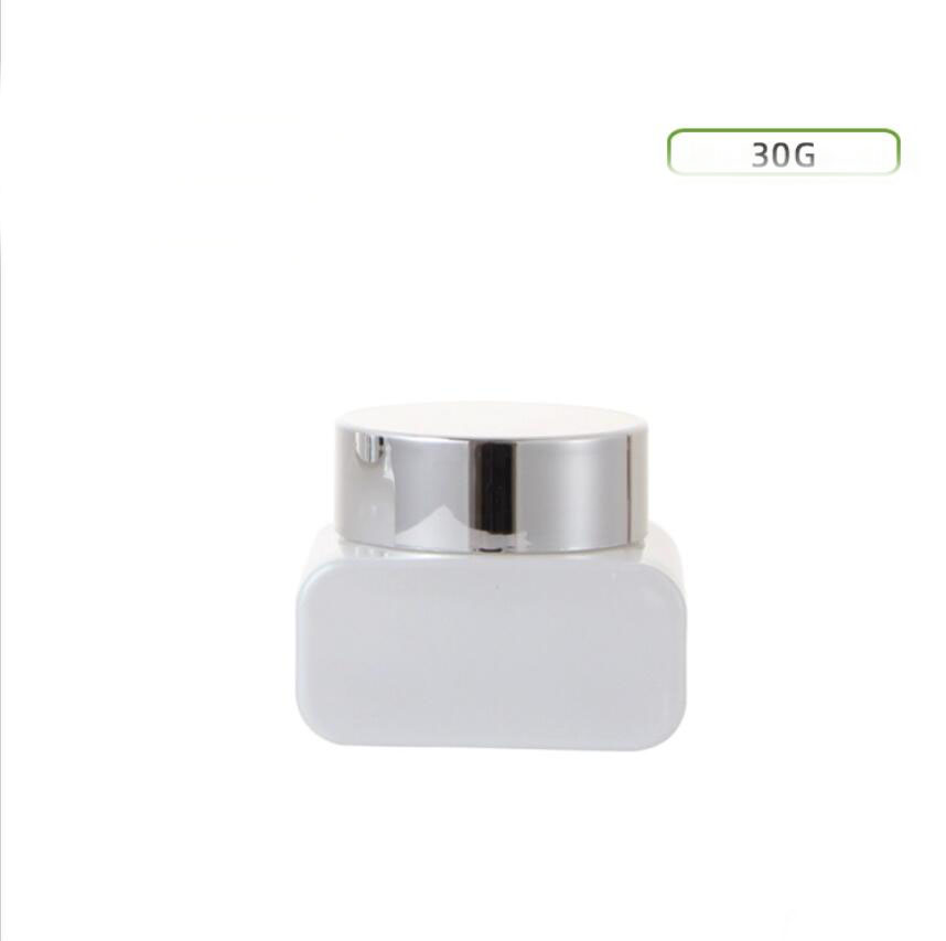 30G white glass jar silver lid - огляд і ціна Gel Refill Pack