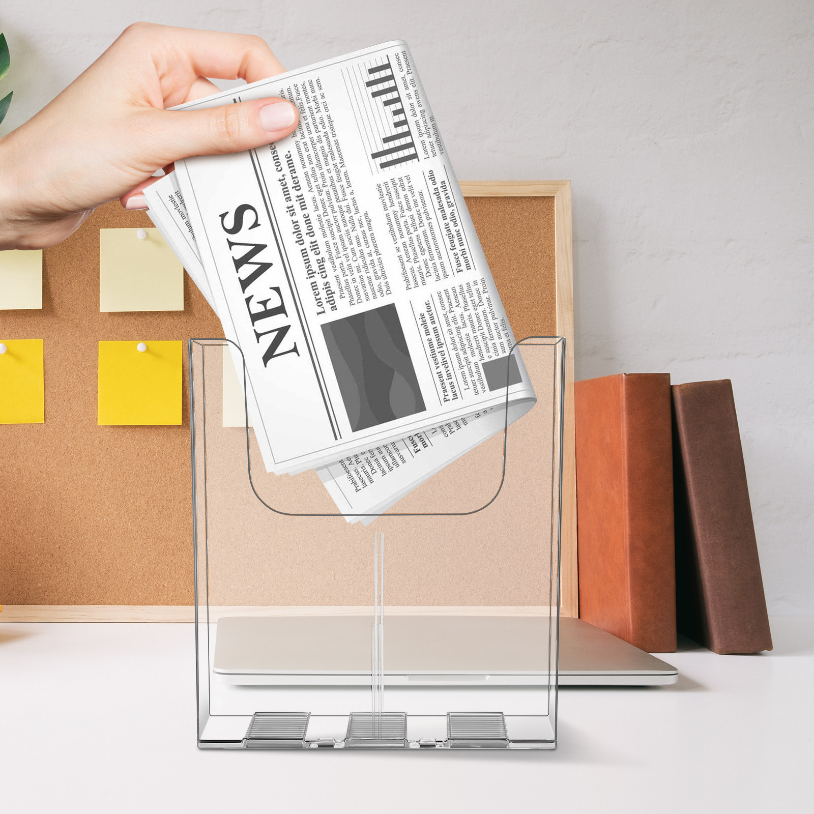 2Pcs Clear Acrylic Wall File O - огляд і ціна Magazine Holder Rack